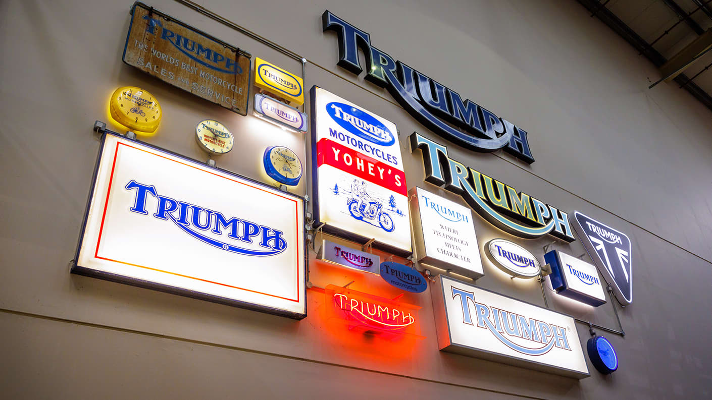 Triumph Factory Visitor Experience signage